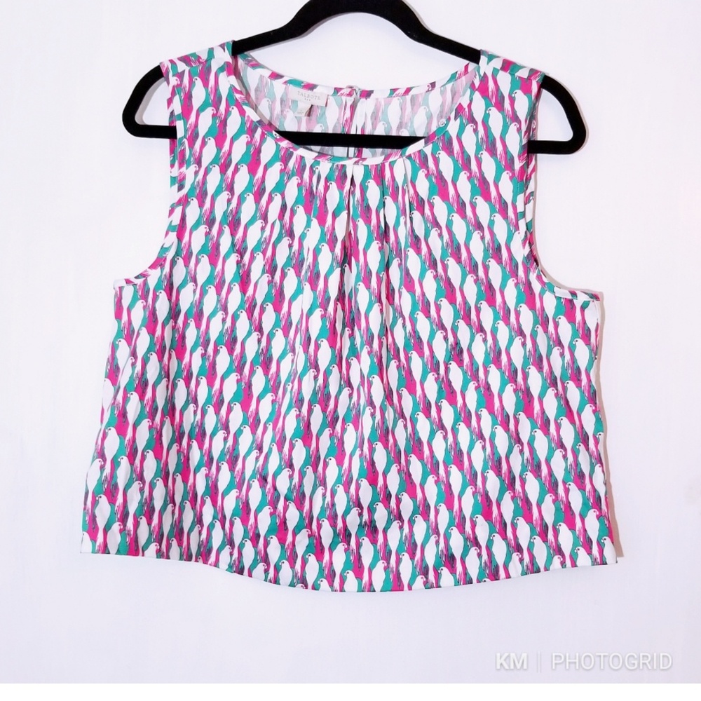 Talbots Bird Print Tank Top Size L